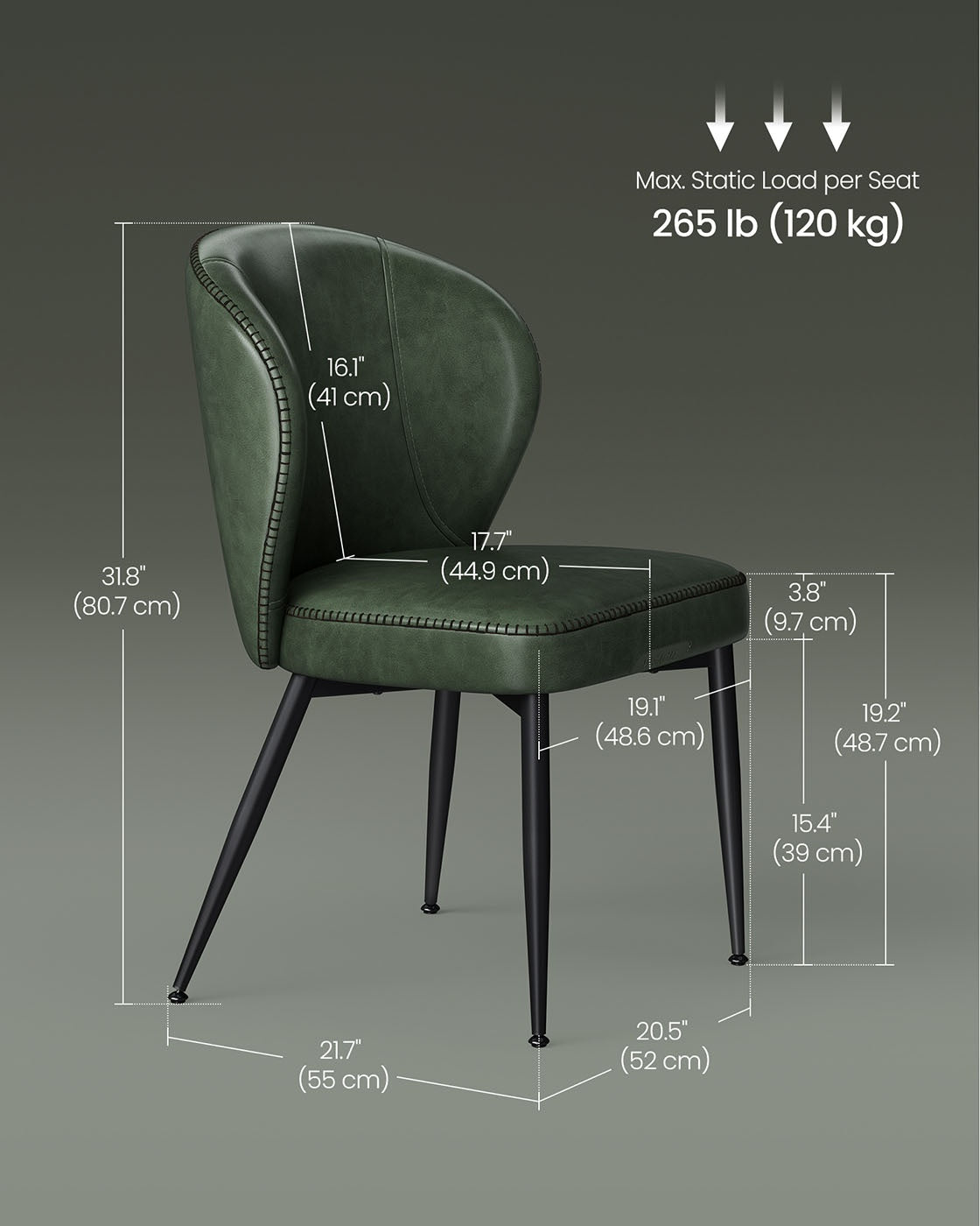 Dining Chairs Set Of 2, 4 Or 6 With Upholstered Seats And Steel Legs - product photo 90