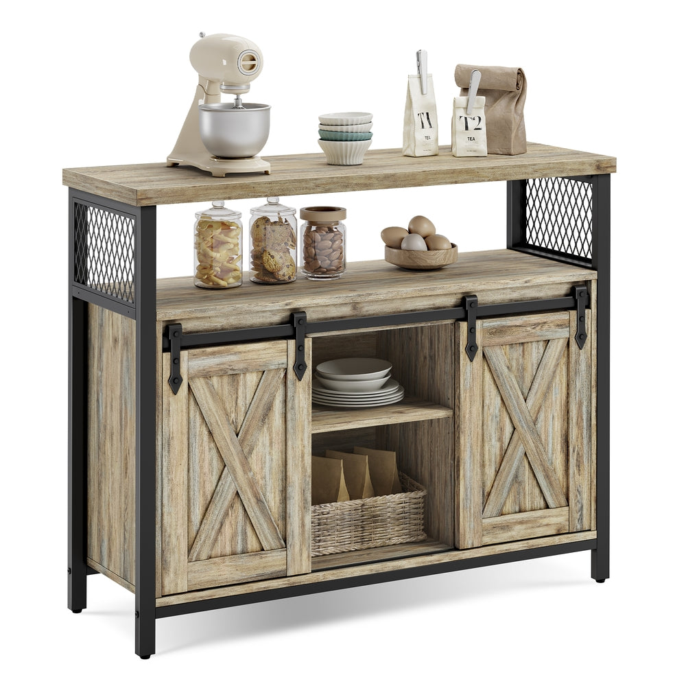 Dining Storage Sideboard With Door Rustic Brown - product photo 01