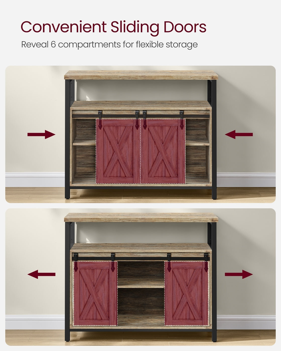 Dining Storage Sideboard With Door Rustic Brown - product photo 03