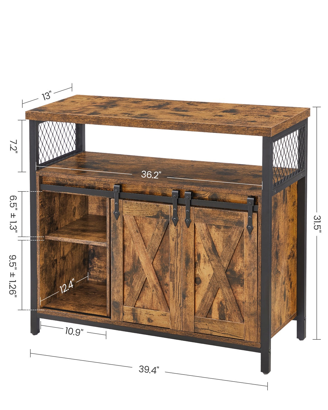 Dining Storage Sideboard With Door Rustic Brown - product photo 14