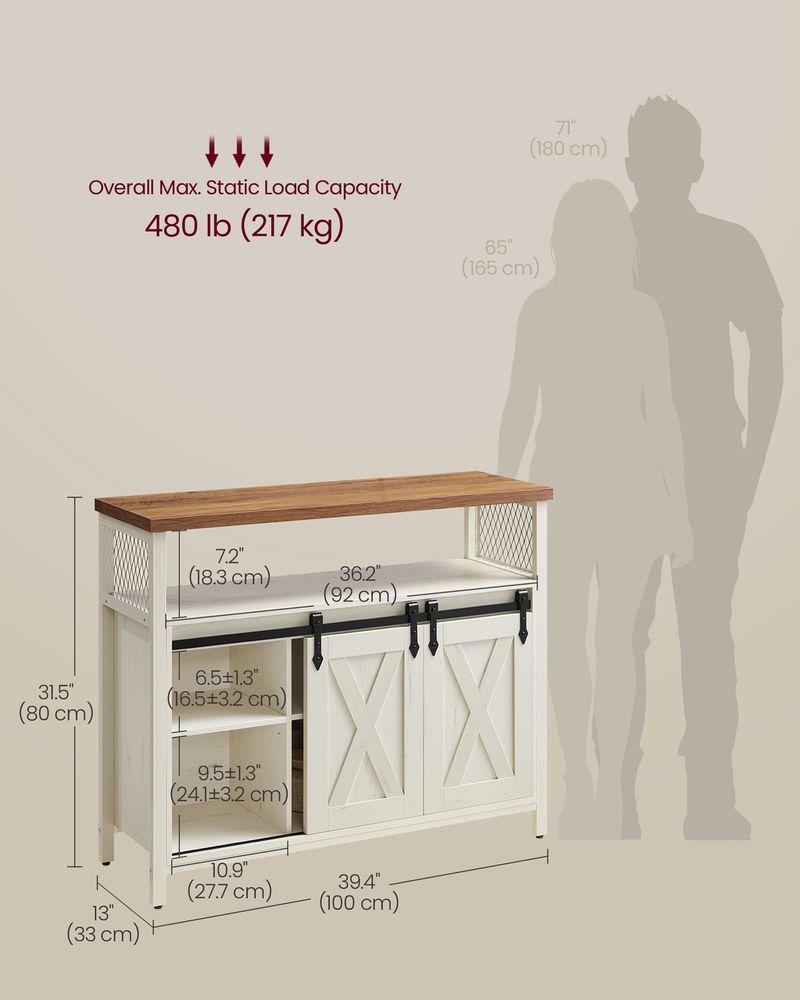 Dining Storage Sideboard With Door Rustic Brown - product photo 22