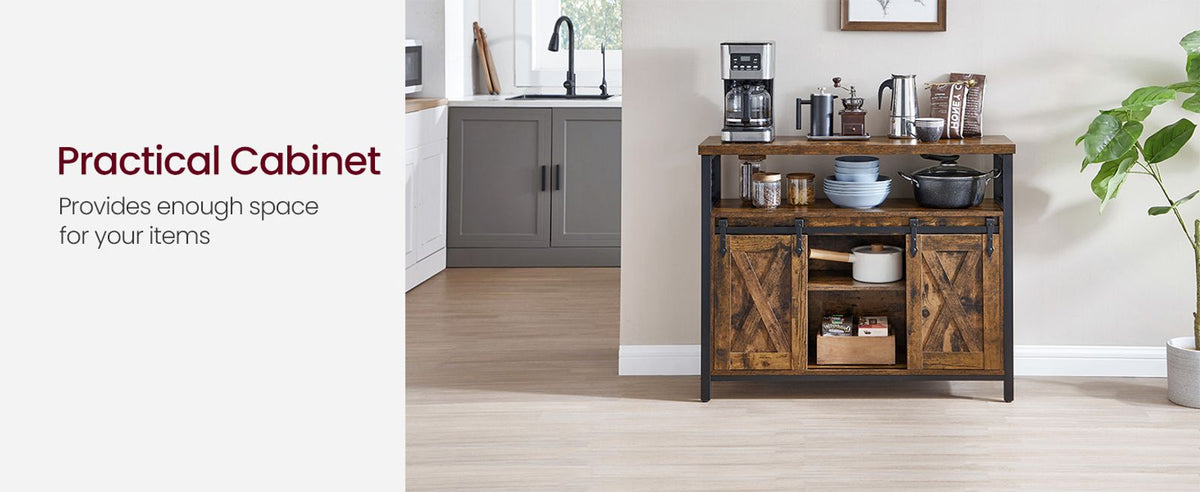 Dining Storage Sideboard With Door Rustic Brown - product photo 25