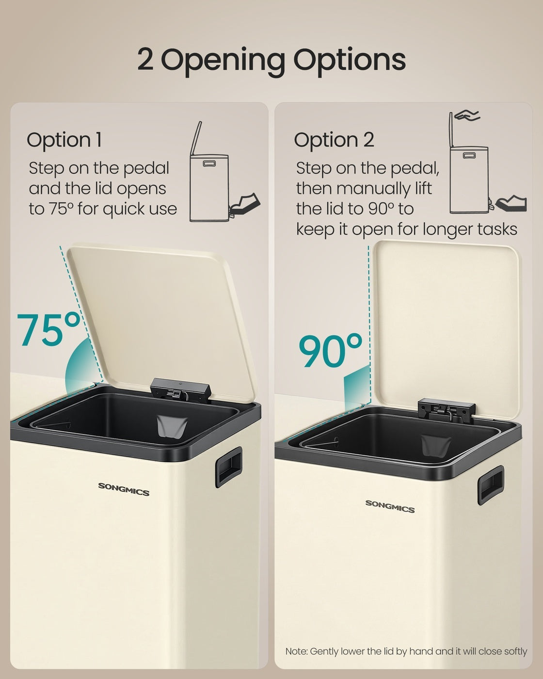 Double Compartment Stainless Steel Trash Can For Recycling - product photo 04