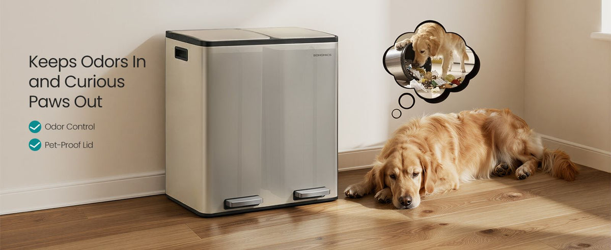 Double Compartment Stainless Steel Trash Can For Recycling - product photo 10