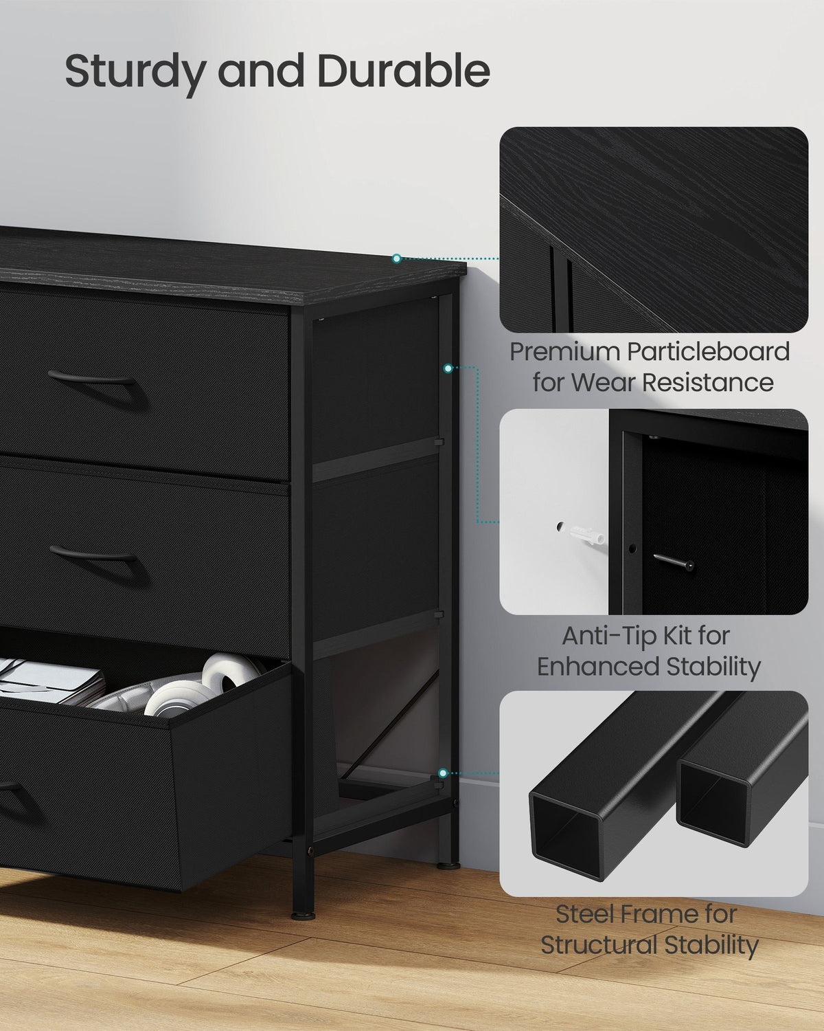 Dresser With 9 Fabric Drawers, TV Stand For TVs Up To 70 Inches - product photo 20