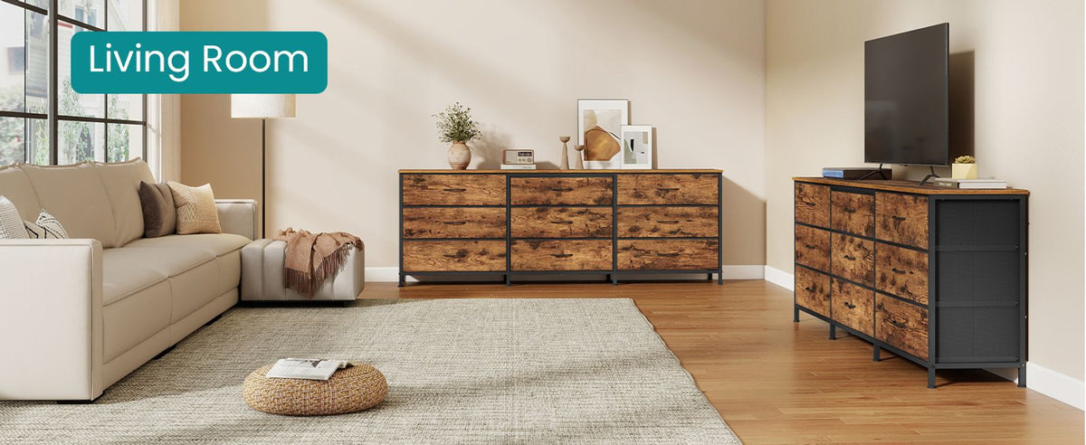 Dresser With 9 Fabric Drawers, TV Stand For TVs Up To 70 Inches | Wide Dresser - product photo 11
