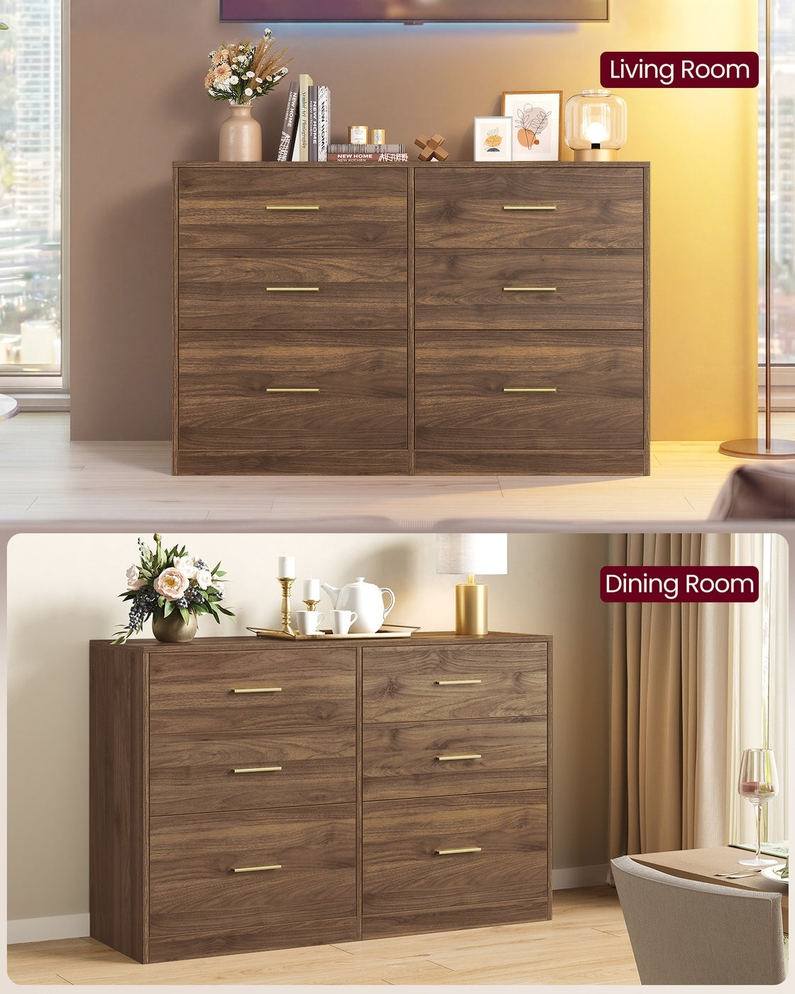 Dresser With LED Lights And Power Strip, 46.9 Inch Bedroom Chest - product photo 31