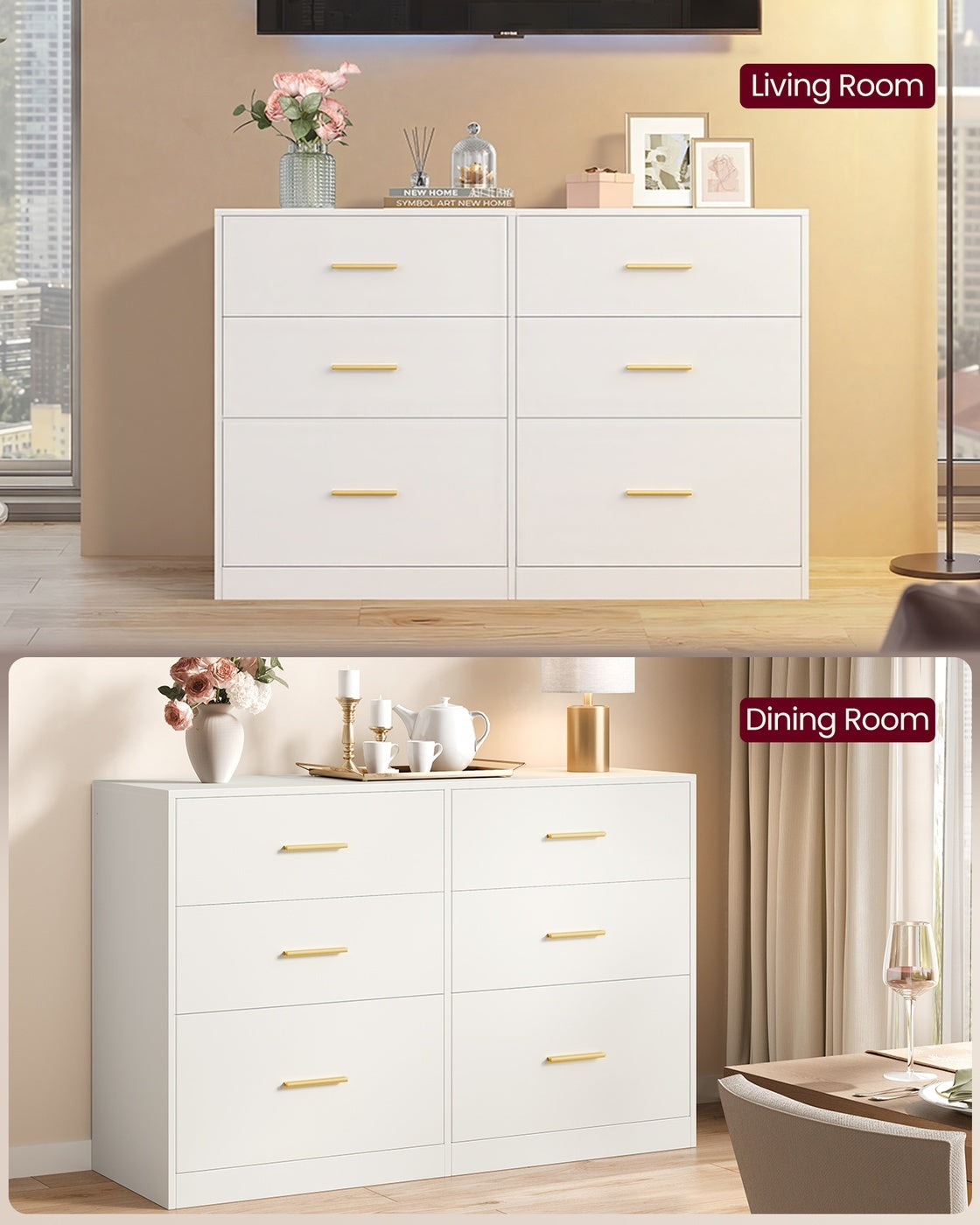 Dresser With LED Lights And Power Strip, 46.9 Inch Bedroom Chest - product photo 37