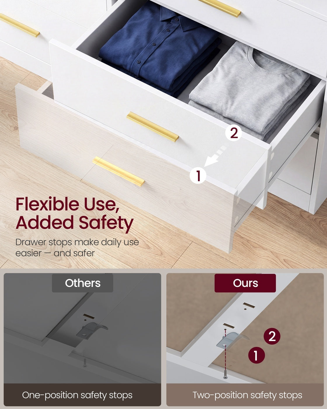 Dresser With LED Lights And Power Strip - product photo 08