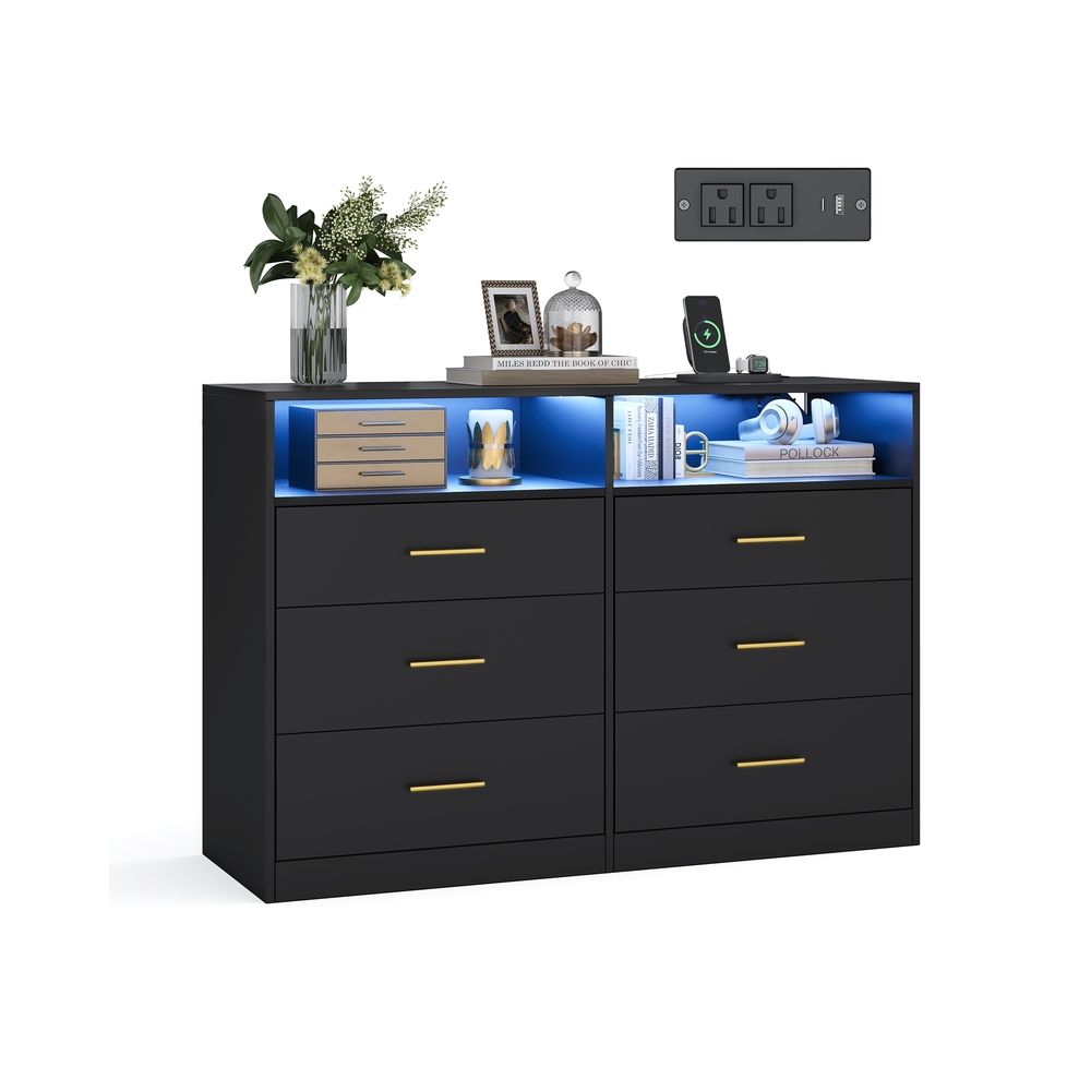 Dresser With LED Lights And Power Strip - product photo 09