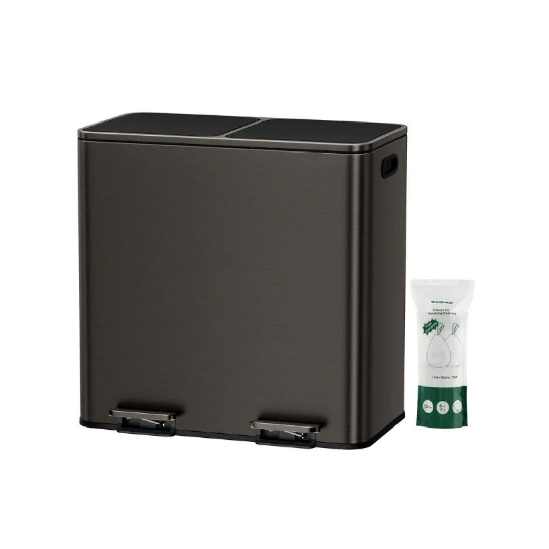 Dual Compartment Kitchen Trash Can with Pedal – product view 3 | Ridgefield Furniture