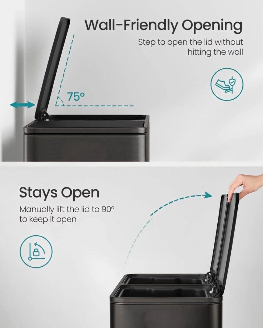 Dual Compartment Kitchen Trash Can with Pedal – product view 13 | Ridgefield Furniture