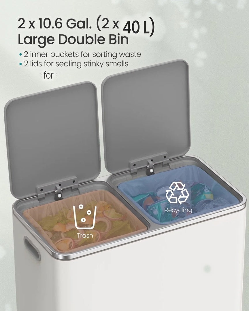Dual Compartment Kitchen Trash Can with Pedal – product view 17 | Ridgefield Furniture