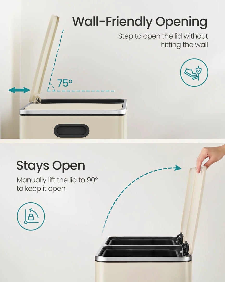 Dual Compartment Kitchen Trash Can with Pedal – product view 25 | Ridgefield Furniture
