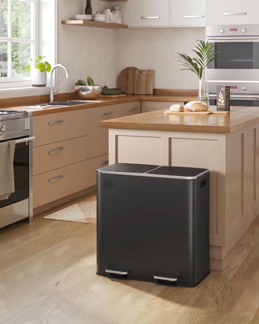 Dual Compartment Kitchen Trash Can with Pedal – product view 27 | Ridgefield Furniture