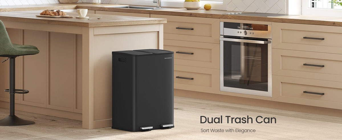 Dual Pedal Trash Can 2 x 8 Gallon With Soft Close Lids And 15 Liners - product photo 36