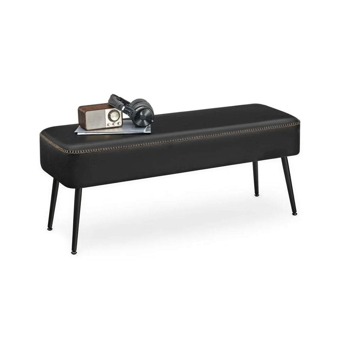 Storage Ottoman Bench With Legs & Upholstered Seat End Of Bed Bench – product view 3 | Ridgefield Furniture