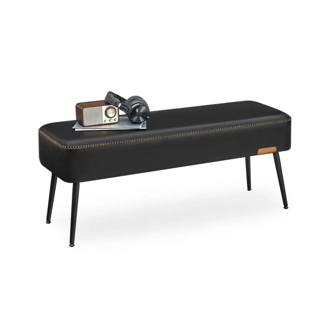 Storage Ottoman Bench With Legs & Upholstered Seat End Of Bed Bench – product view 12 | Ridgefield Furniture