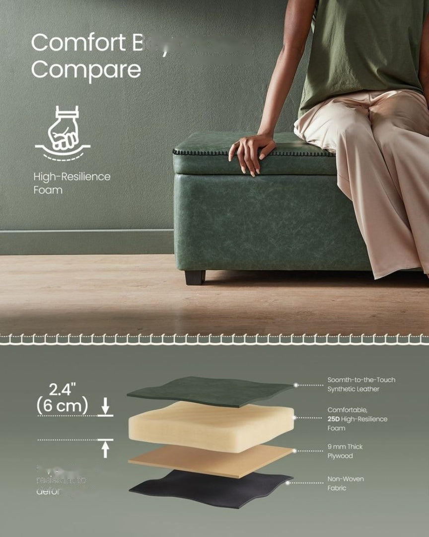 Storage Ottoman Bench With Flip Lid & Upholstered Seat Storage Unit – product view 8 | Ridgefield Furniture