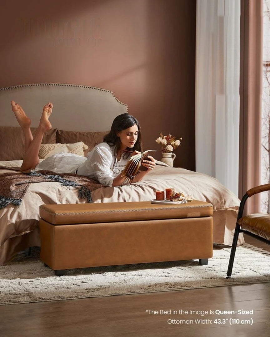 Storage Ottoman Bench With Flip Lid & Upholstered Seat Storage Unit – product view 11 | Ridgefield Furniture