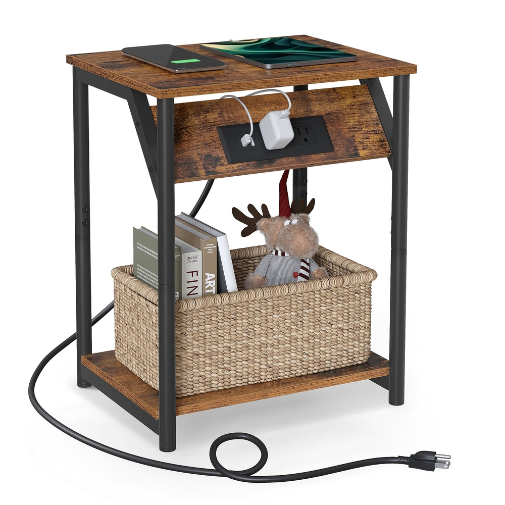 End Table With USB Ports And Outlets - product photo 01
