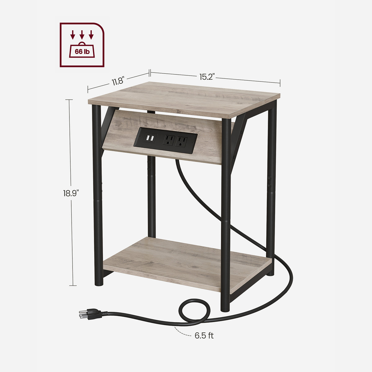End Table With USB Ports And Outlets - product photo 14