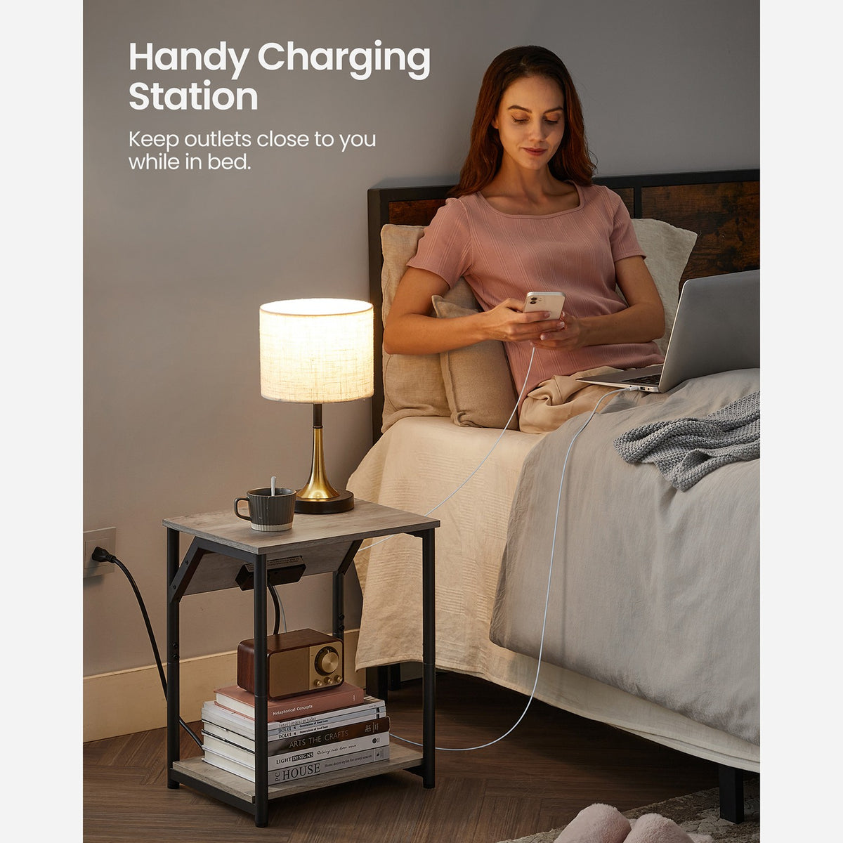 End Table With USB Ports And Outlets - product photo 15