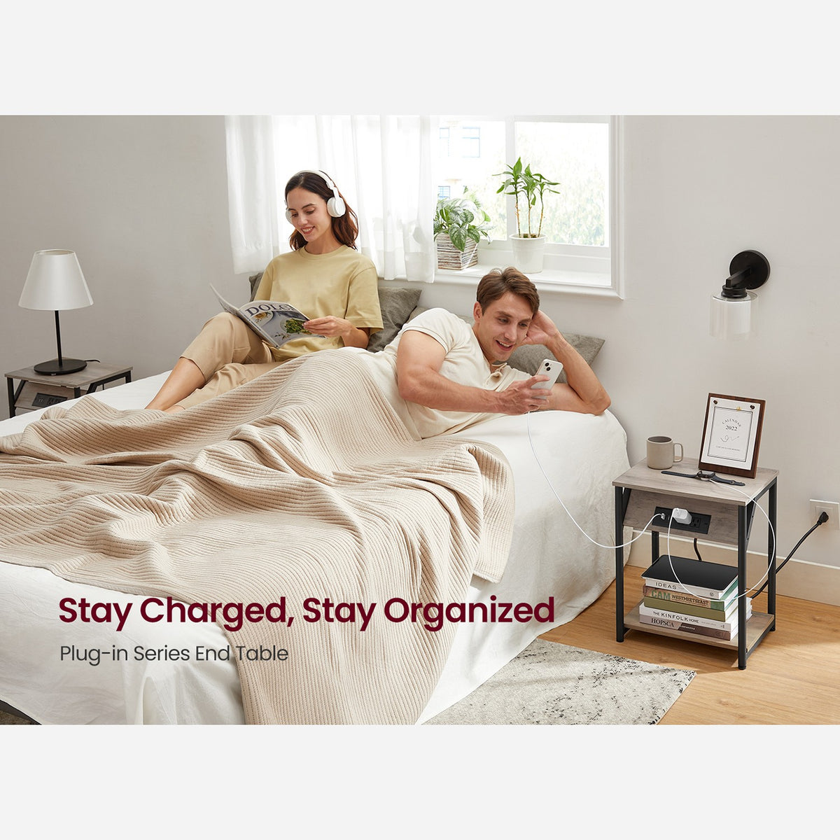 End Table With USB Ports And Outlets - product photo 33