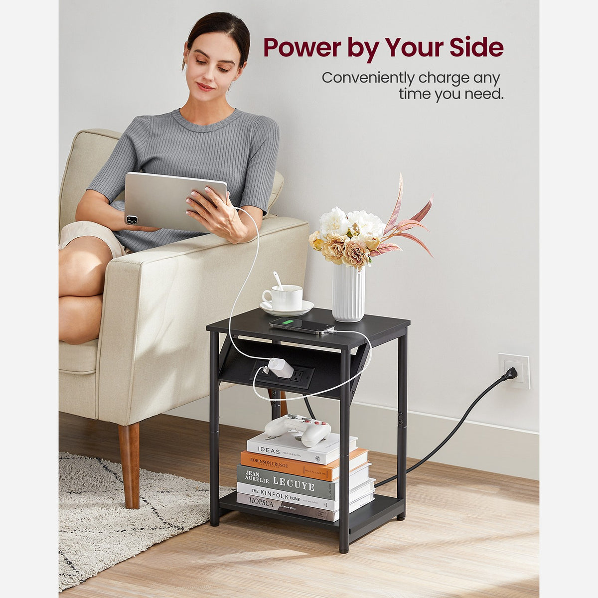 End Table With USB Ports And Outlets - product photo 38