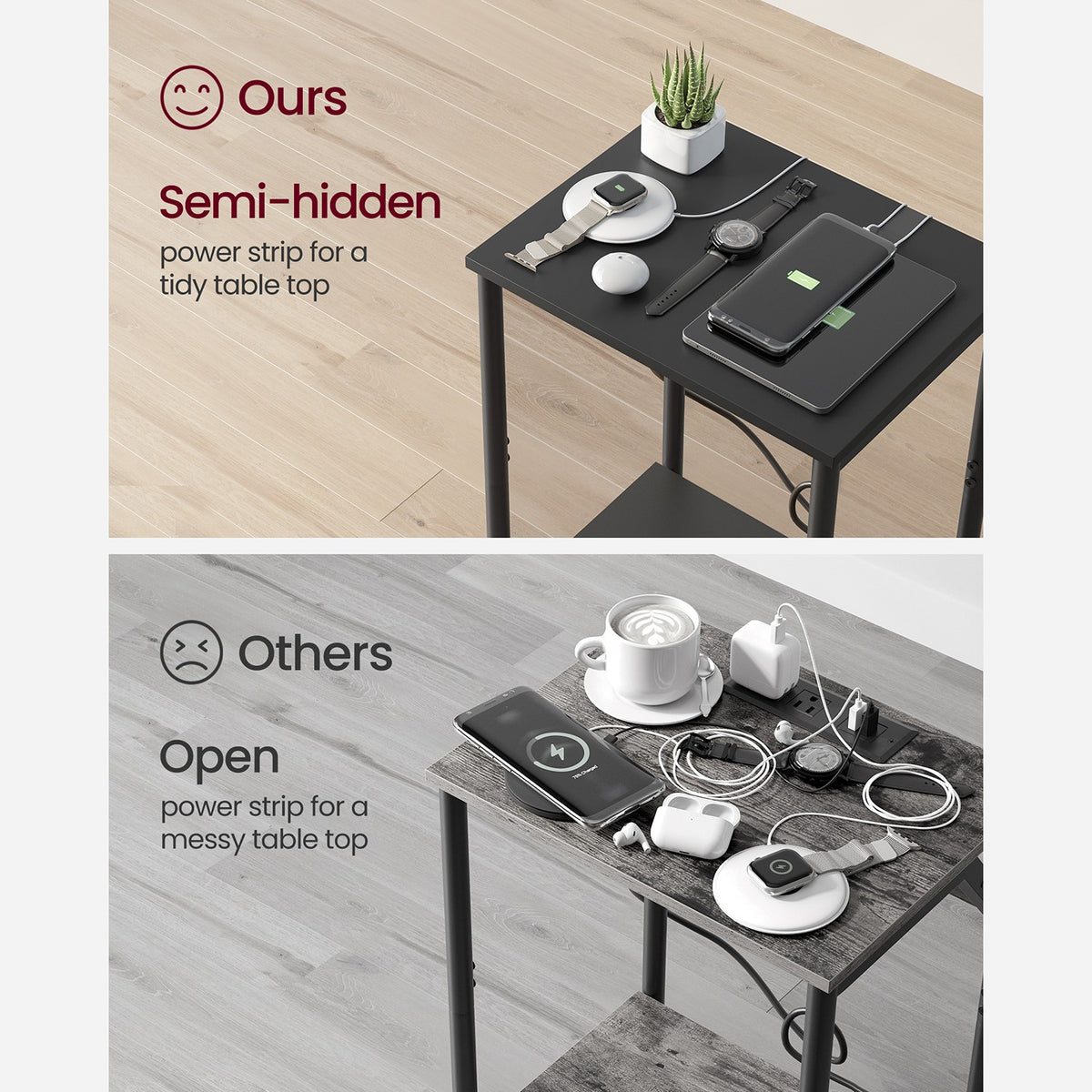 End Table With USB Ports And Outlets - product photo 40