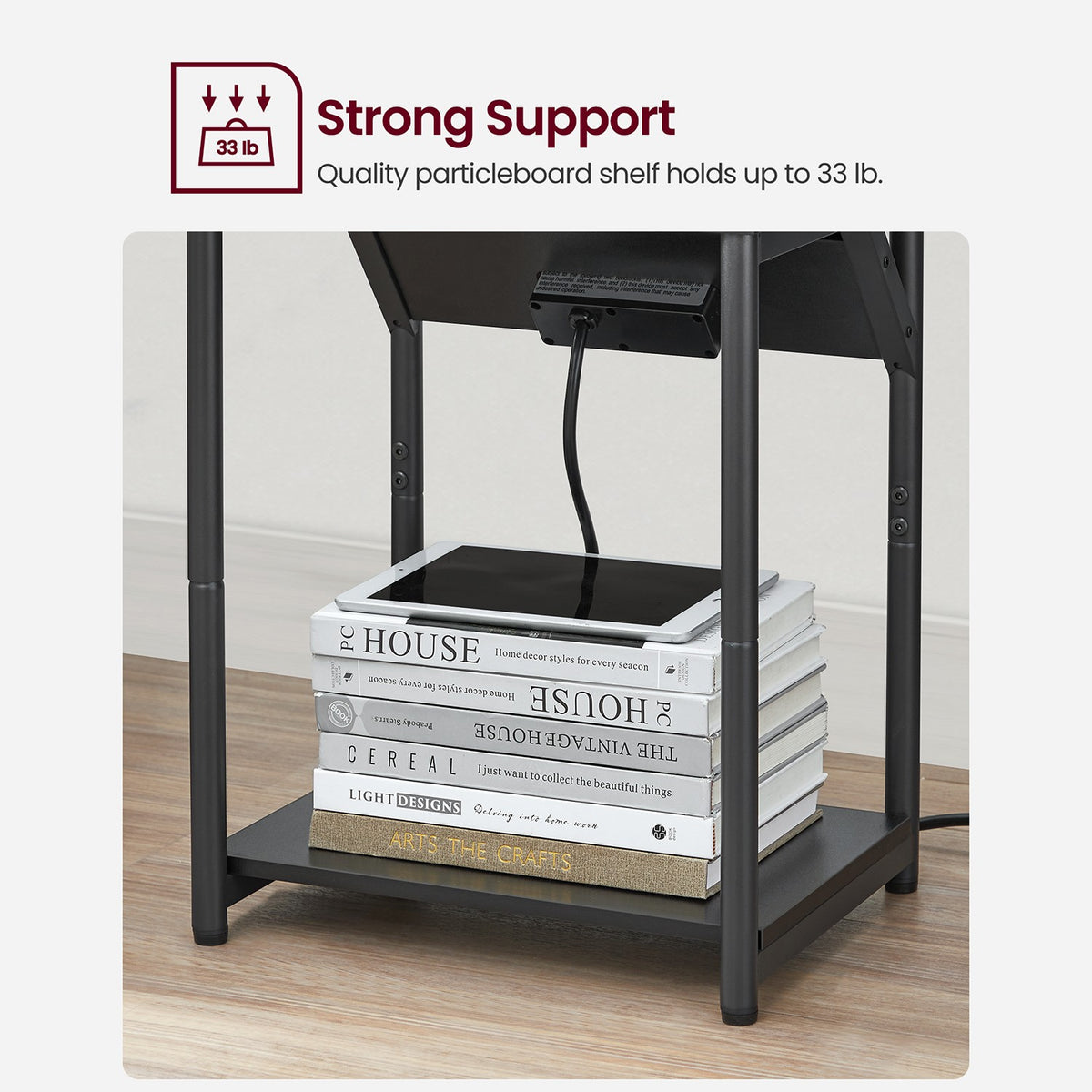 End Table With USB Ports And Outlets - product photo 43