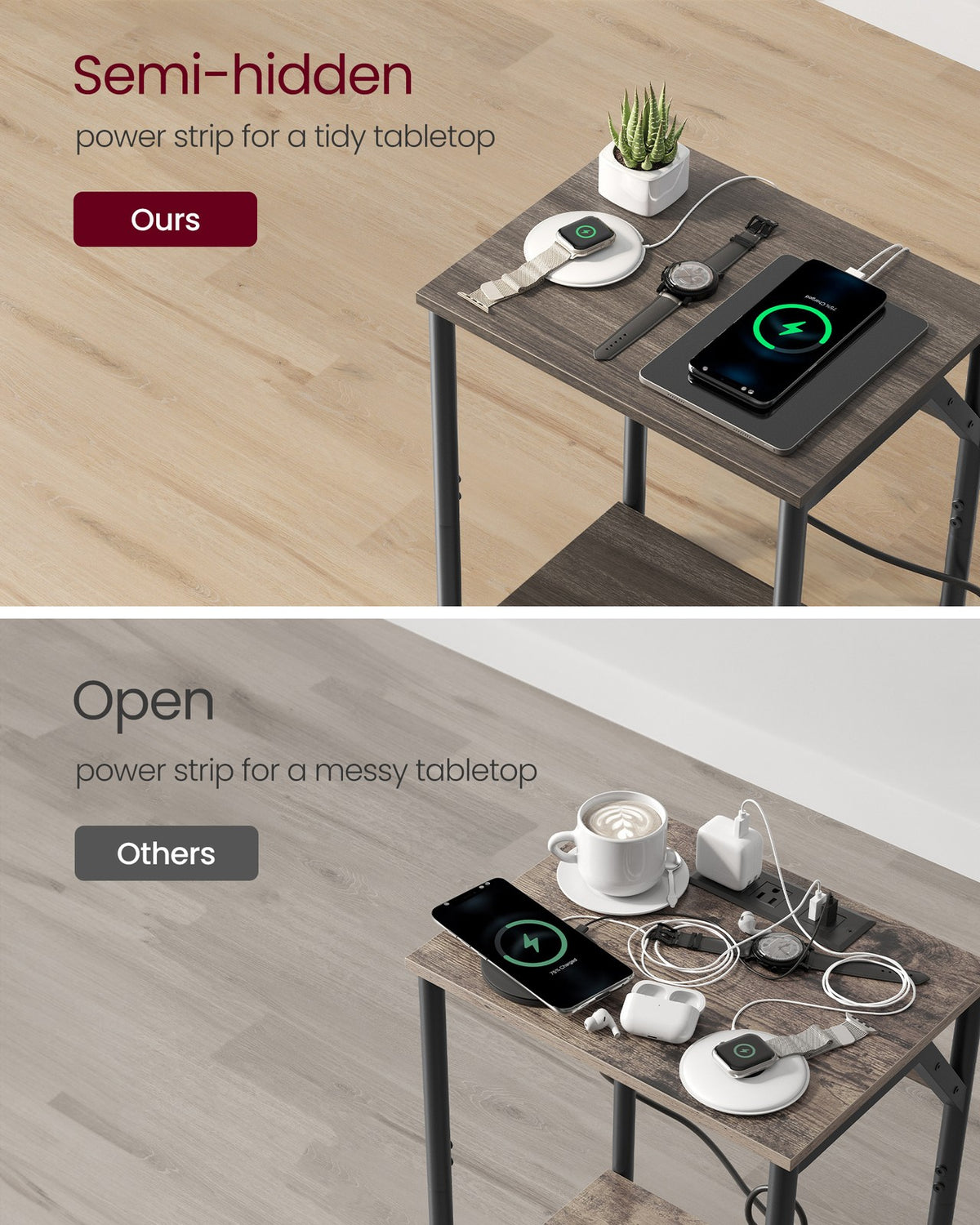 End Table With USB Ports And Outlets - product photo 49