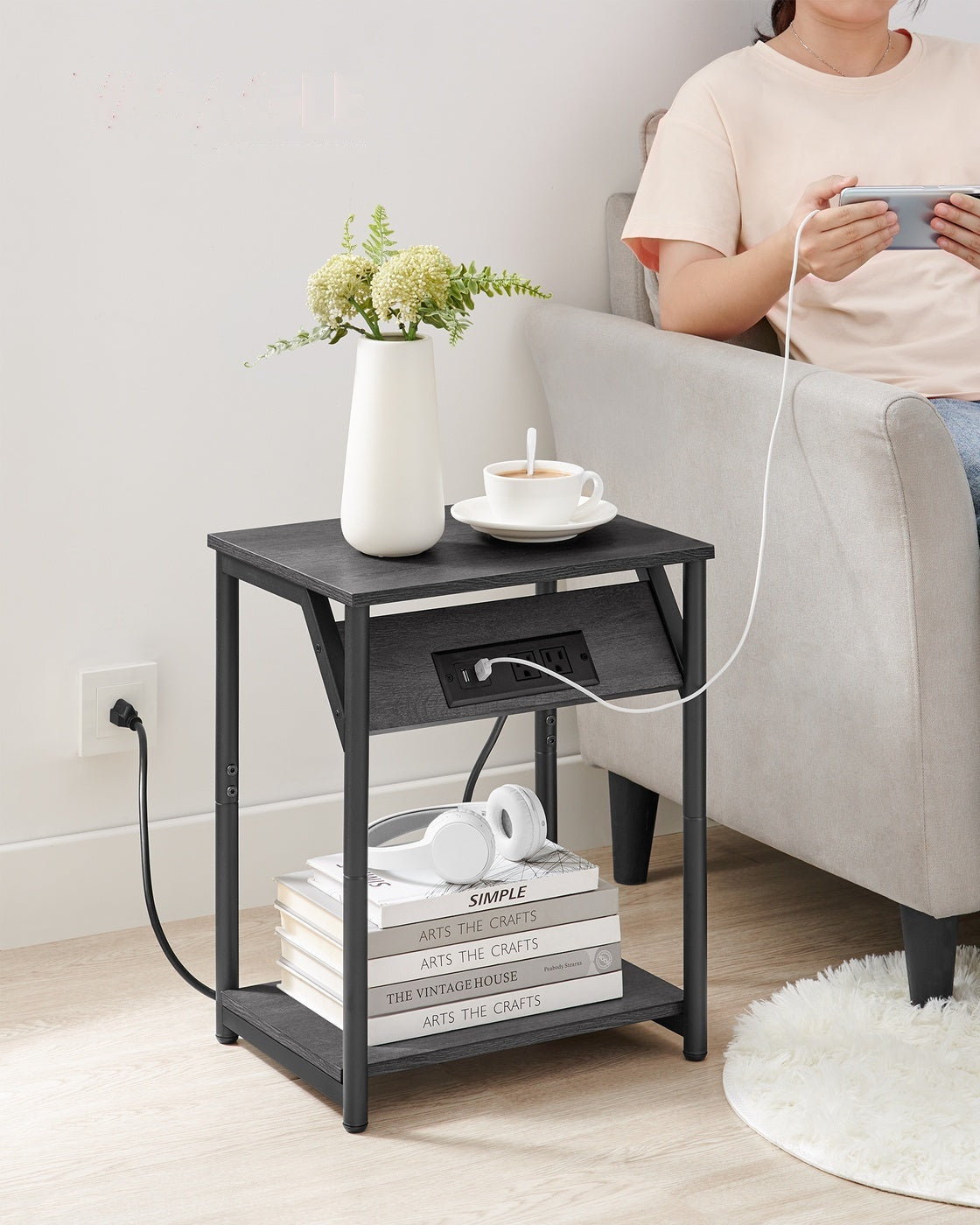 End Table With USB Ports And Outlets - product photo 53