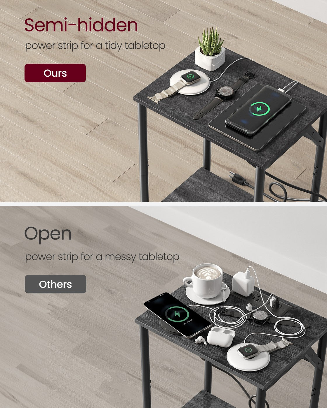 End Table With USB Ports And Outlets - product photo 55