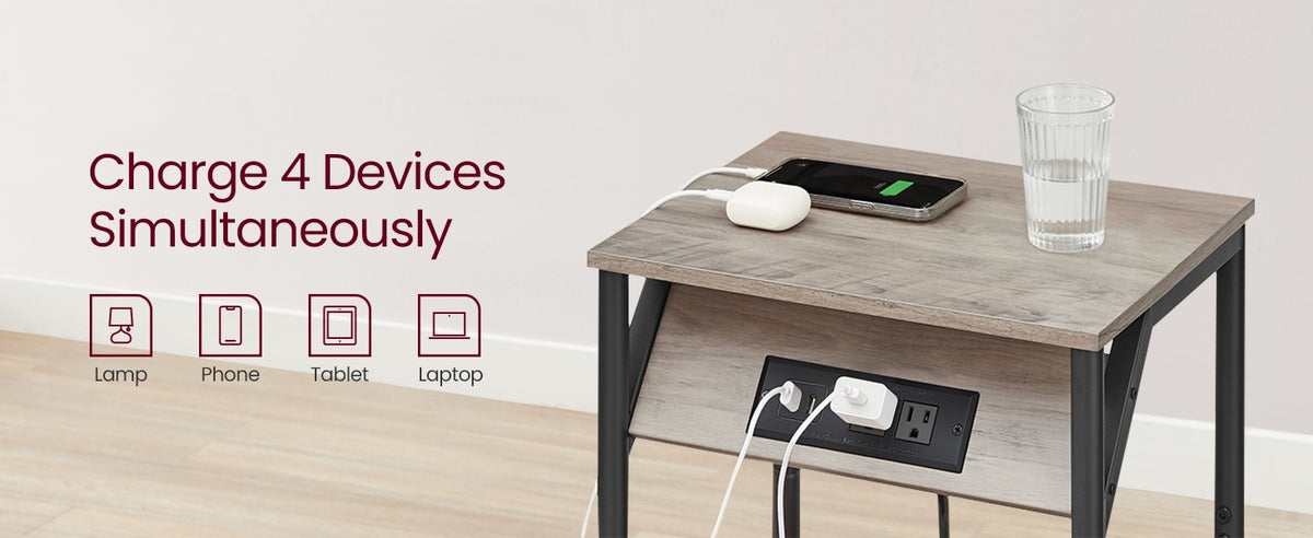 End Table With USB Ports And Outlets - product photo 72
