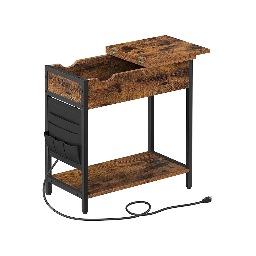 End Table With USB Ports And Power Outlets Storage Shelf – product view 2 | Ridgefield Furniture