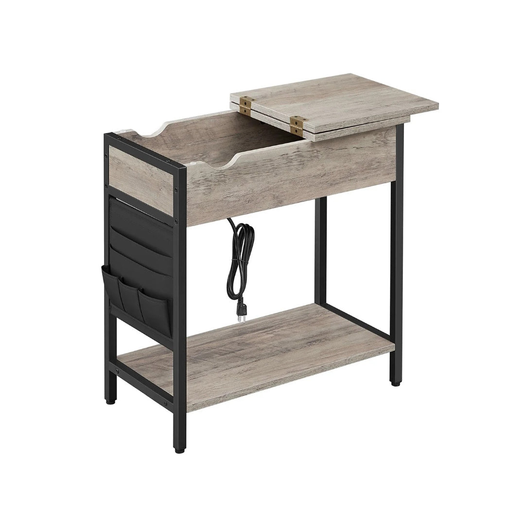 End Table With USB Ports And Power Outlets Storage Shelf – product view 3 | Ridgefield Furniture