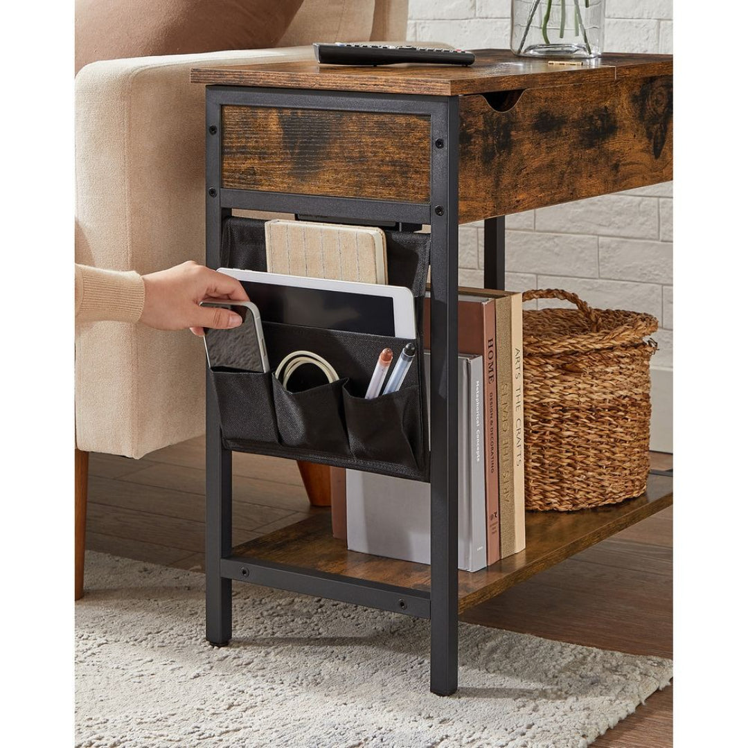 End Table With USB Ports And Power Outlets Storage Shelf – product view 7 | Ridgefield Furniture