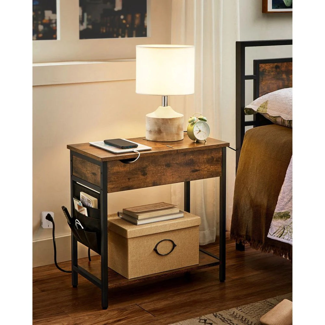 End Table With USB Ports And Power Outlets Storage Shelf – product view 9 | Ridgefield Furniture