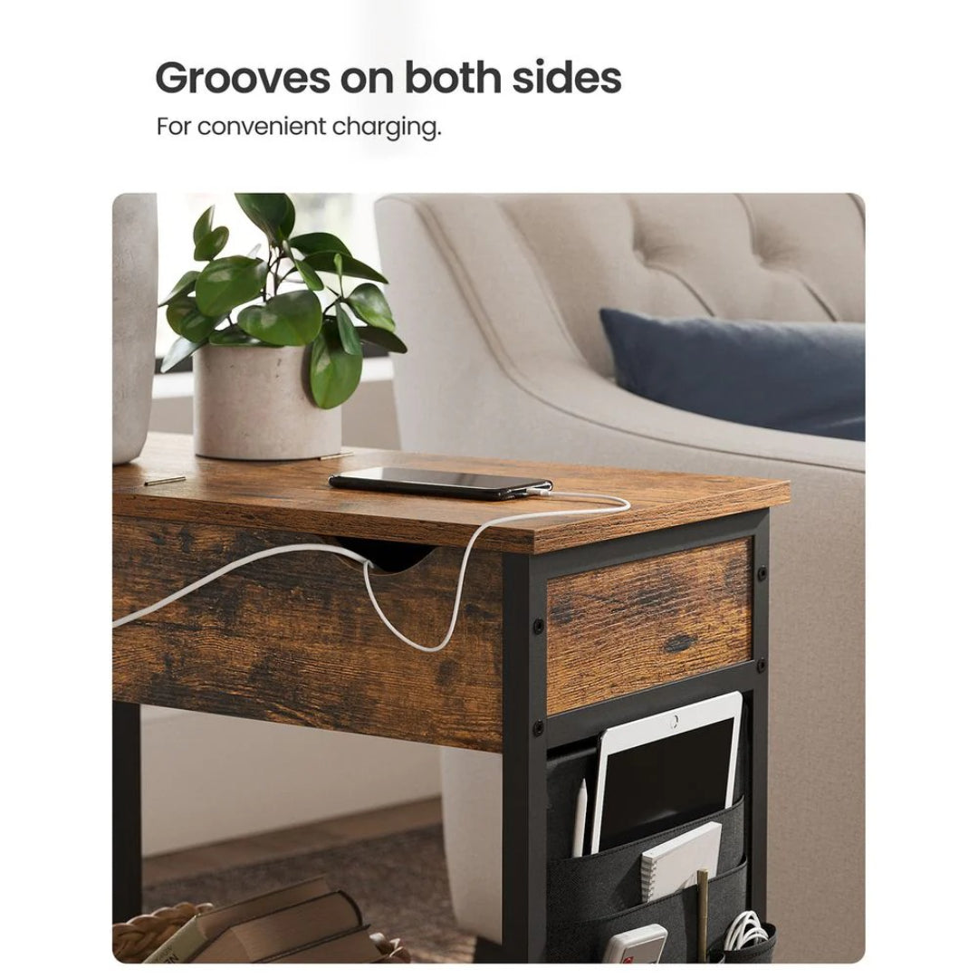 End Table With USB Ports And Power Outlets Storage Shelf – product view 10 | Ridgefield Furniture