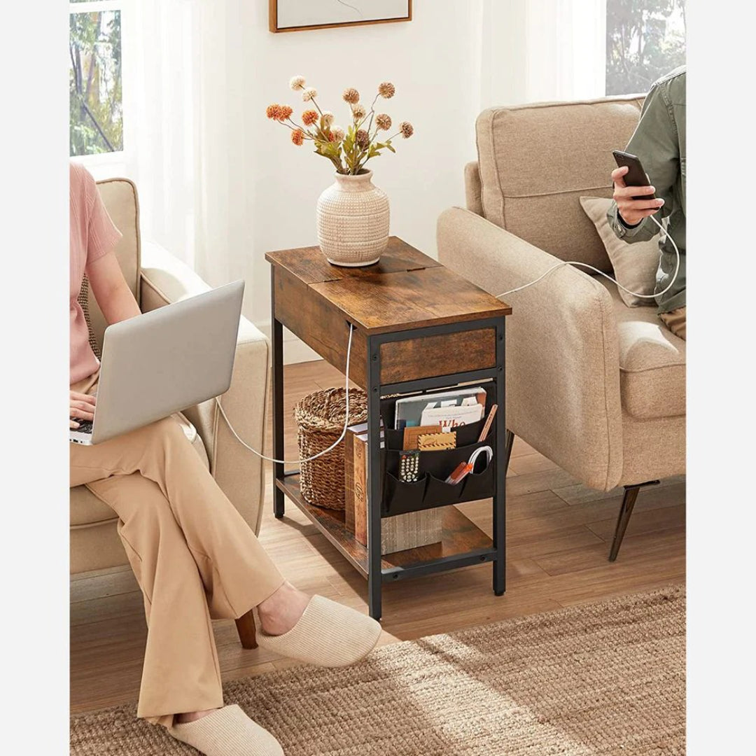 End Table With USB Ports And Power Outlets Storage Shelf – product view 13 | Ridgefield Furniture