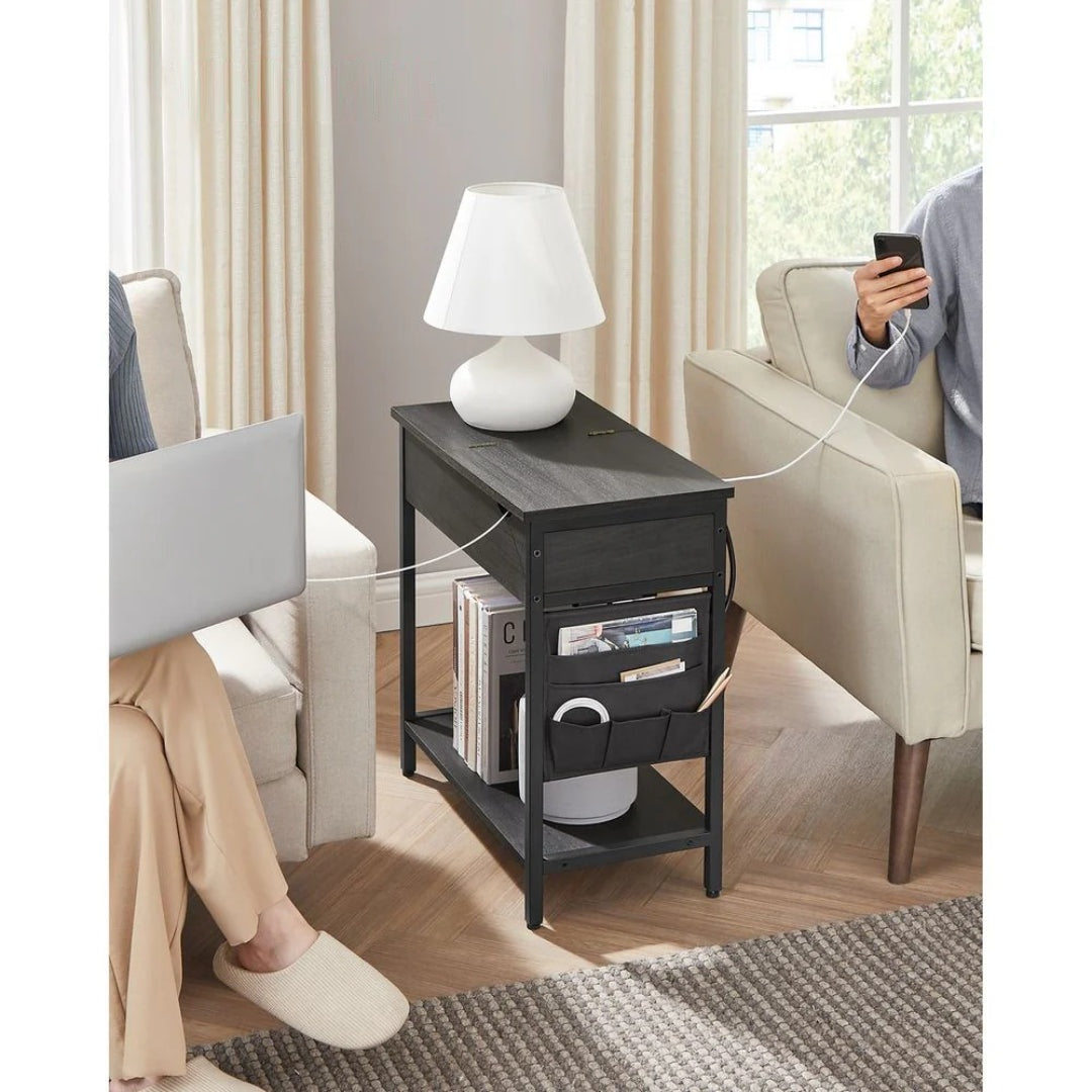End Table With USB Ports And Power Outlets Storage Shelf – product view 20 | Ridgefield Furniture