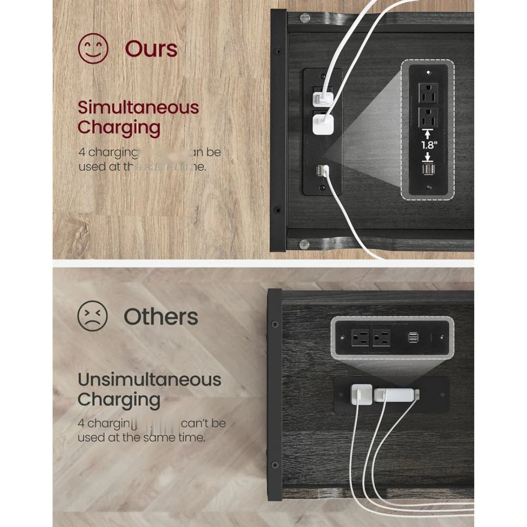 End Table With USB Ports And Power Outlets Storage Shelf – product view 21 | Ridgefield Furniture