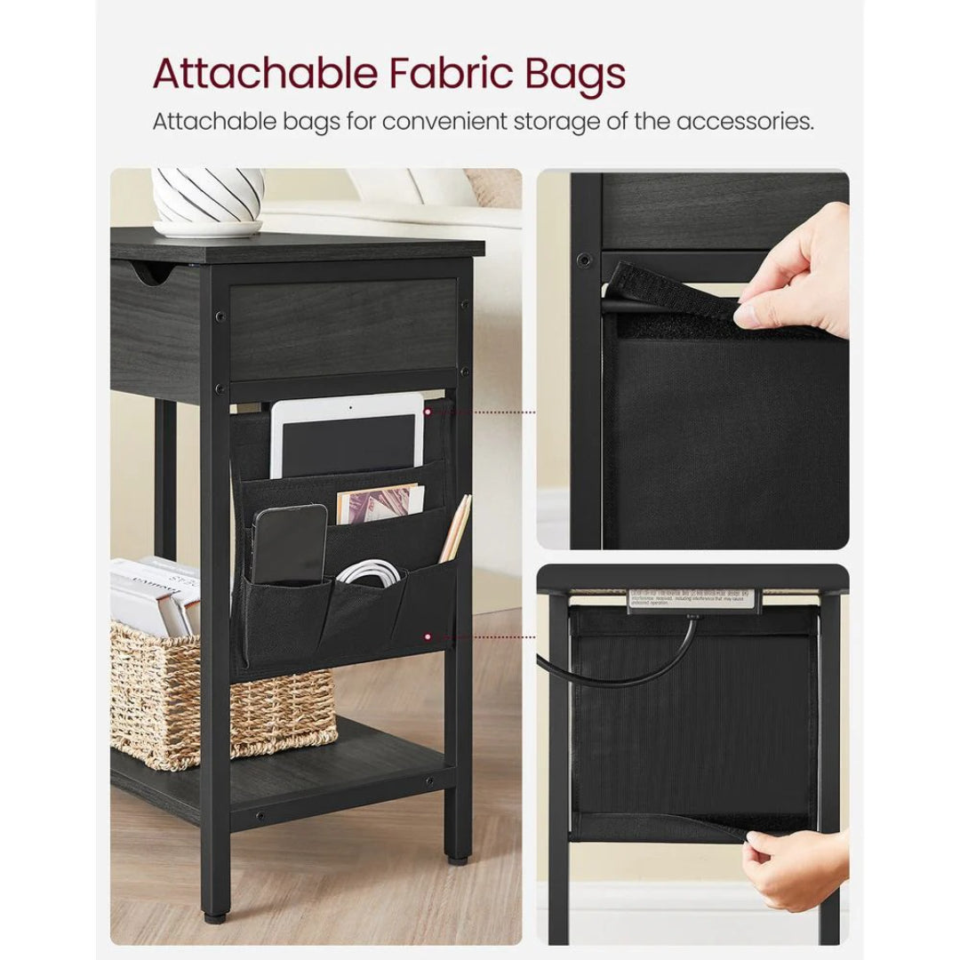 End Table With USB Ports And Power Outlets Storage Shelf – product view 26 | Ridgefield Furniture