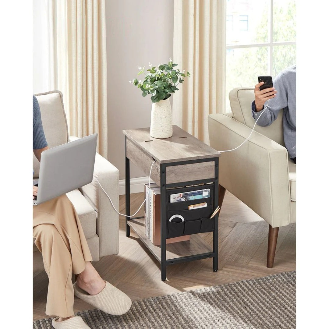 End Table With USB Ports And Power Outlets Storage Shelf – product view 27 | Ridgefield Furniture