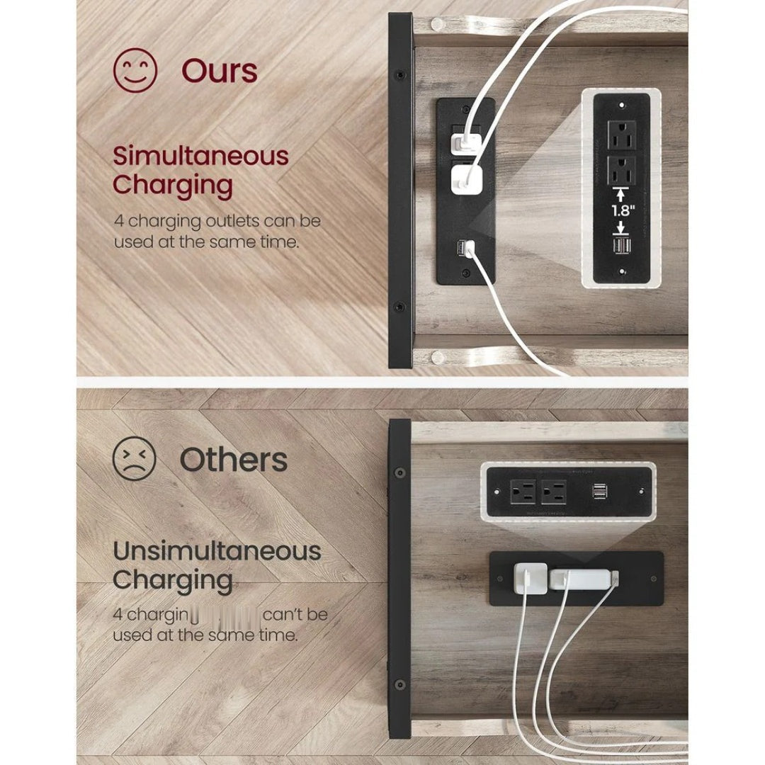 End Table With USB Ports And Power Outlets Storage Shelf – product view 28 | Ridgefield Furniture