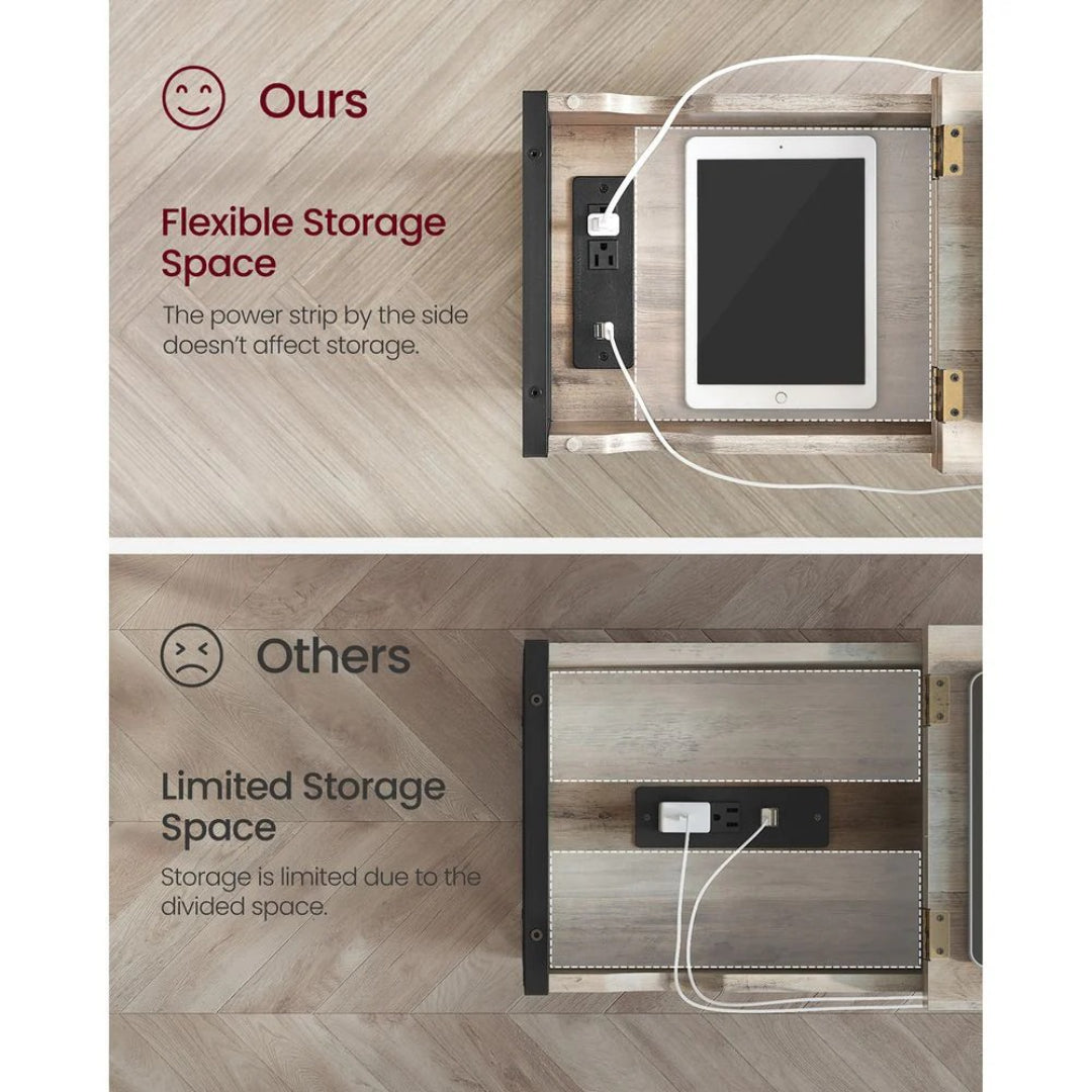 End Table With USB Ports And Power Outlets Storage Shelf – product view 29 | Ridgefield Furniture