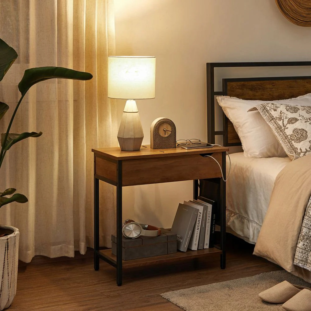 End Table With USB Ports And Power Outlets Storage Shelf – product view 35 | Ridgefield Furniture