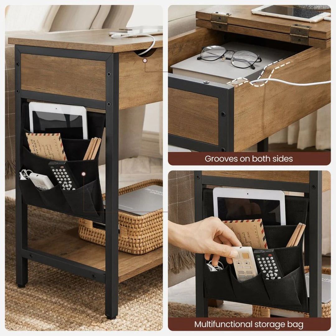End Table With USB Ports And Power Outlets Storage Shelf – product view 39 | Ridgefield Furniture
