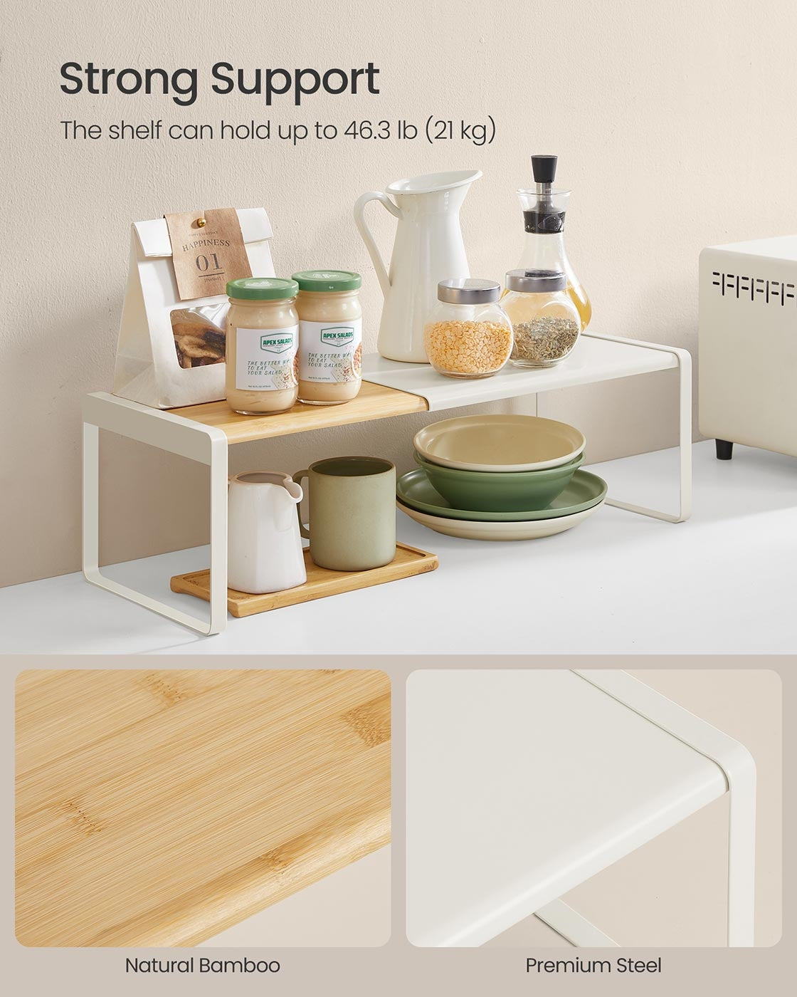 Expandable Spice Rack Set Of 1 Or 2, 3 Tier Cabinet Organizer - product photo 18